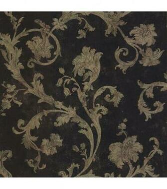 Denise Black Scroll Wallpaper Sampledenise