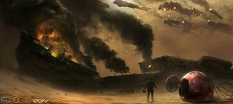Sci Fi War Battle Ships HD Wallpaper Stylish