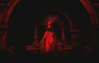 Wallpaper Red Black Statue Eye Pyramid Illuminatti