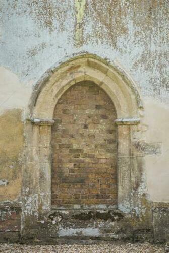 Bricked Up Arched Doorway Old Church Back Door Weathered And
