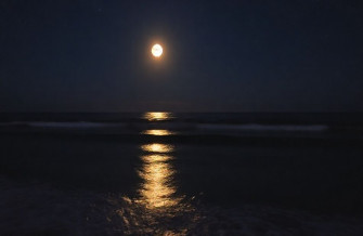 Moon Over Ocean Wallpaper