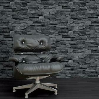 Brick Effect Wallpaper 3d Block Black White