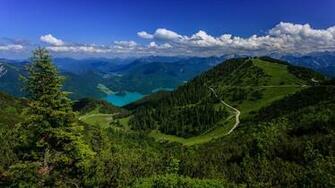 Bavarian Alps Germany Lake Between Mountains Wallpaper HD