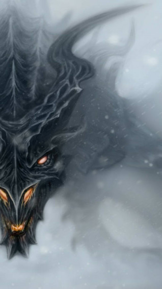 Skyrim iPhone Dragon Portrait Wallpaper