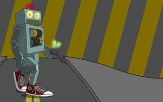 Vintage Robot Poster Retro Wallpaper
