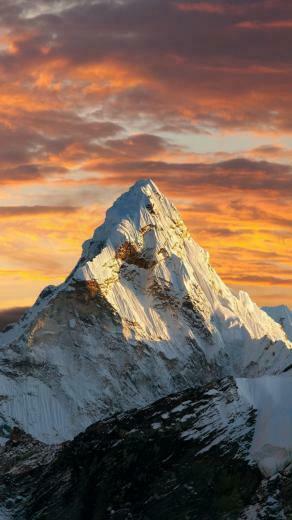 Sunset Clouds Sky Mountain S Peak Wallpaper