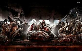 Four Horsemen At The Table In Darksiders Wallpaper Game