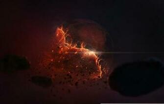 Wallpaper Art Space Planet Destruction
