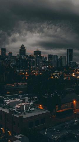 Dark City Sunset iPhone Wallpaper