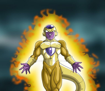 Golden Frieza With Aura And Background By Aashan