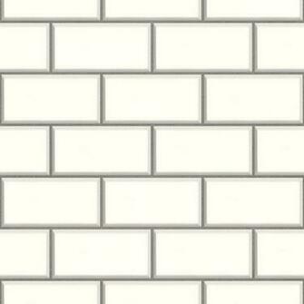 White Brick Wallpaper Bathroom