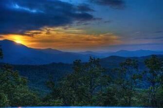 Zonsondergang In De Blue Ridge Mountains Wallpaper