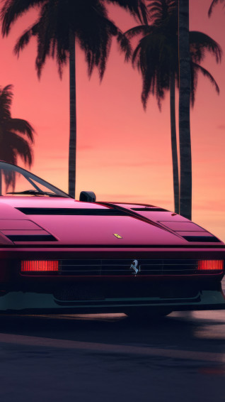 Ferrari Sports Car Palm Trees 4k Wallpaper iPhone HD Phone 7211l