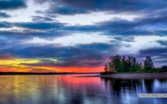 Most Beautiful Beach River And Mountains Sunset Desktop Wallpaper