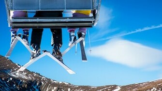 Skiing Ski Lift Sport Wallpaper Background Photo