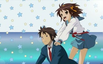 Haruhi And Kyon The Melancholy Of Suzumiya Wallpaper