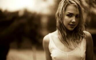 Blondes Women Arielle Kebbel Monochrome Nipples Through Clothing