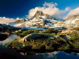 Snowy Green Mountain Wallpaper