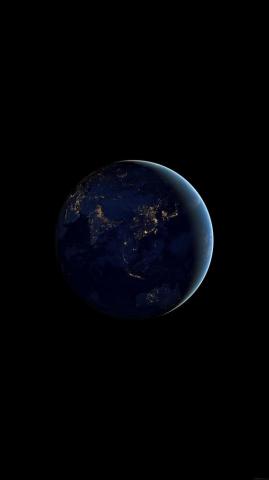 Asia At Night Earth Space Dark iPhone Wallpaper