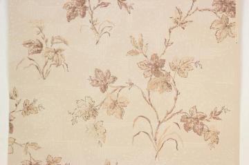 1950s Vintage Wallpaper Brown Leaves On Beige Rosie S