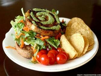 Veggie Burger Plated Vegetarian Wallpaper