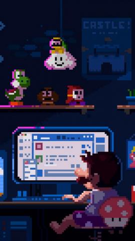 Mario Pixel Art Digital Nintendo Computer 4k