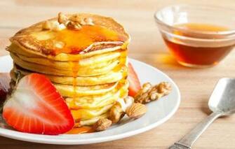 Wallpaper Berries Strawberry Nuts Pancakes Image For