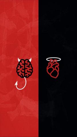 Brain Vs Heart iPhone Wallpaper