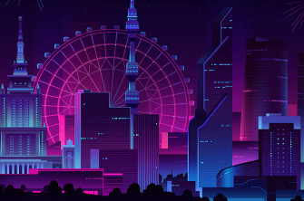 Pixel Art Beauty Of A City Lights Up The Night Wallpaper