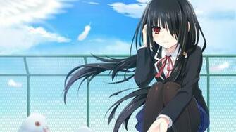 Ribbons Seifuku Skirt Sky Tokisaki Kurumi Tsunako Wallpaper Background