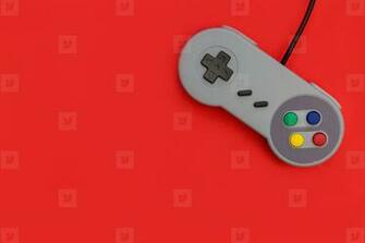 Photos Retro Video Game Controller Red Background Youworkforthem