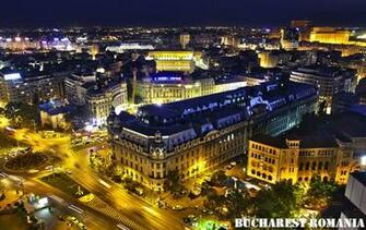 Romania Image Bucharest At Night University Square