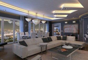Wallpaper Penthouse Sofa Window Table Luxury Desktop