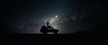 Wallpaper Stars Sky Space Car Dual Wide