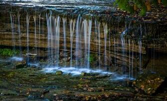 Wallpaper Au Train Falls Michigan Waterfall Rocks