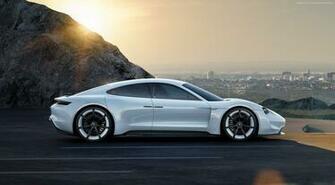 White Supercar Porsche Taycan 800v Electric Cars