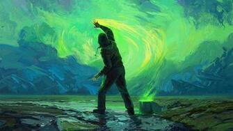 Wallpaper Man Paint Sky Painting Bright
