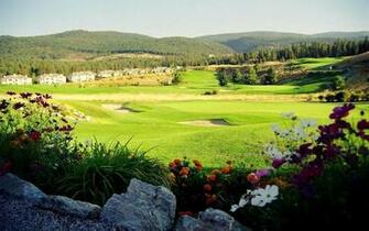 Flowered Golf Course Wallpaper On