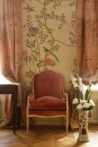 Earlham Silk Taffeta Curtains In Custom Design Colours On Pink