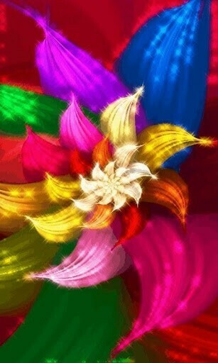 Bigger Rainbow Flower Live Wallpaper For Android Screenshot
