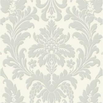 Burlington Shimmer Damask Pearl Silver Wallpaper By Rasch
