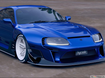Blue Toyota Supra Mk4 With Bady Kit Applied 4k Wallpaper