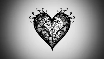Black And White Heart Wallpaper