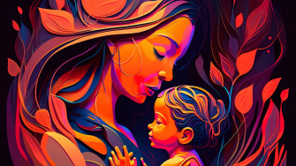 Mother S Day Wallpaper 4k Child Ai Art Mom