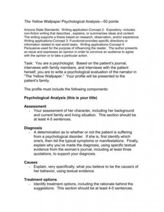 The Yellow Wallpaper Psychological Analysis