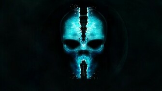 Blue Skull Background Wallpaper HD Desktop