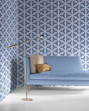 Bunsen Blue White Vellum Wallpaper Pearl And Maude
