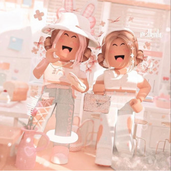 Cute Aesthetic Roblox Picture Two People Wallpaper
