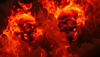 Flaming Skulls Wallpaper