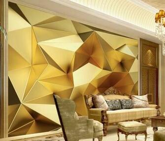 Custom Photo Wallpaper 3d Stereo Abstract Space Golden Geometry